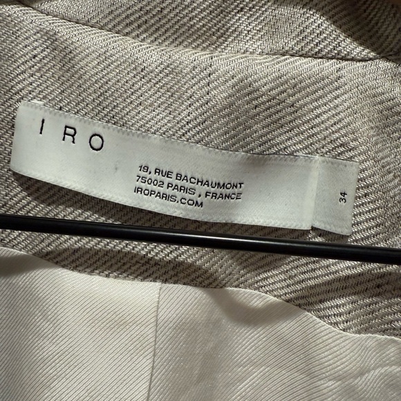 IRO Sirma Linen Acetate Blazer Neutral Gray Tailored Jacket Made in Bulgaria - Picture 4 of 10